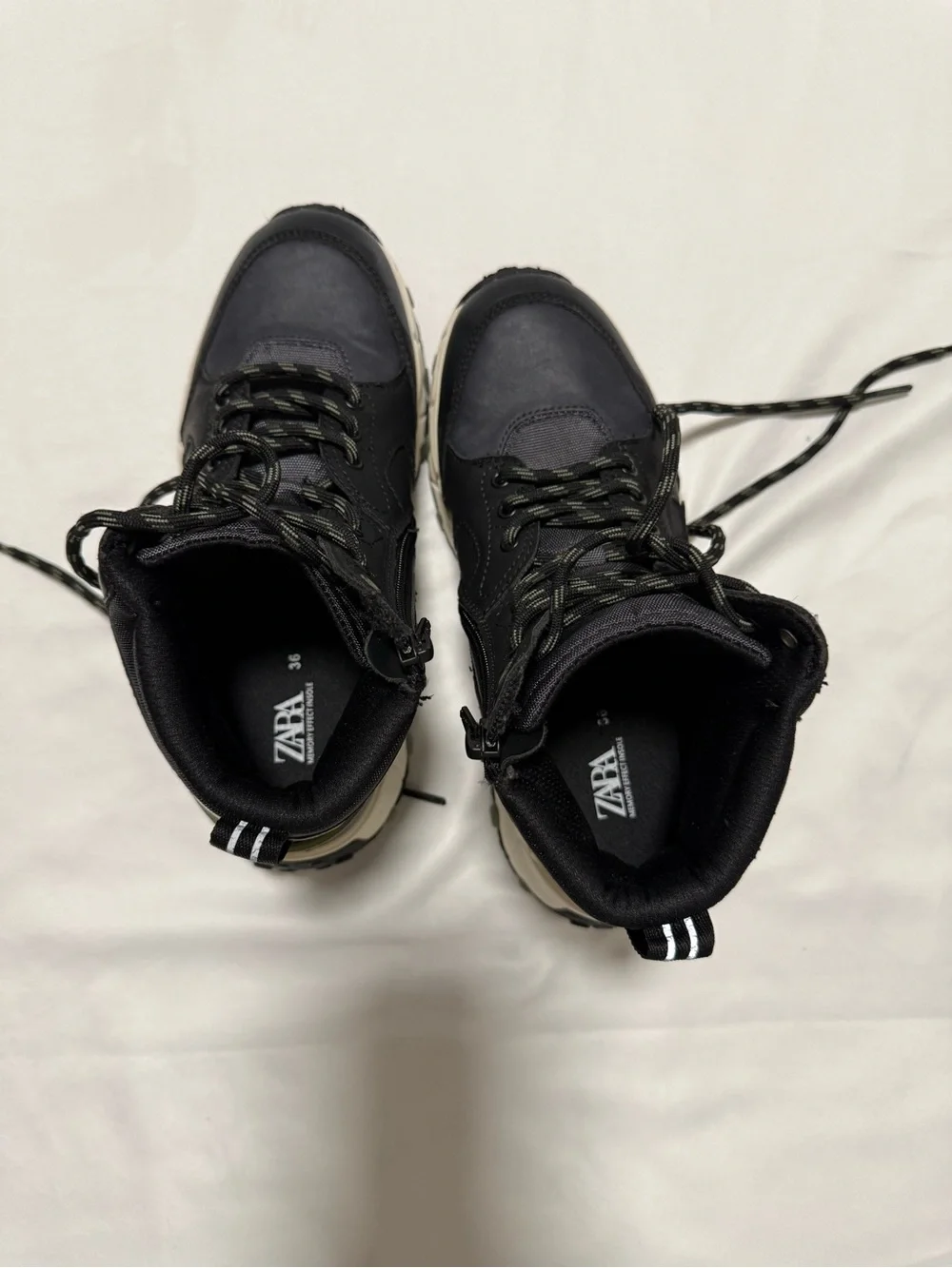 Zara Black and Gray Kids' High-Top Boots